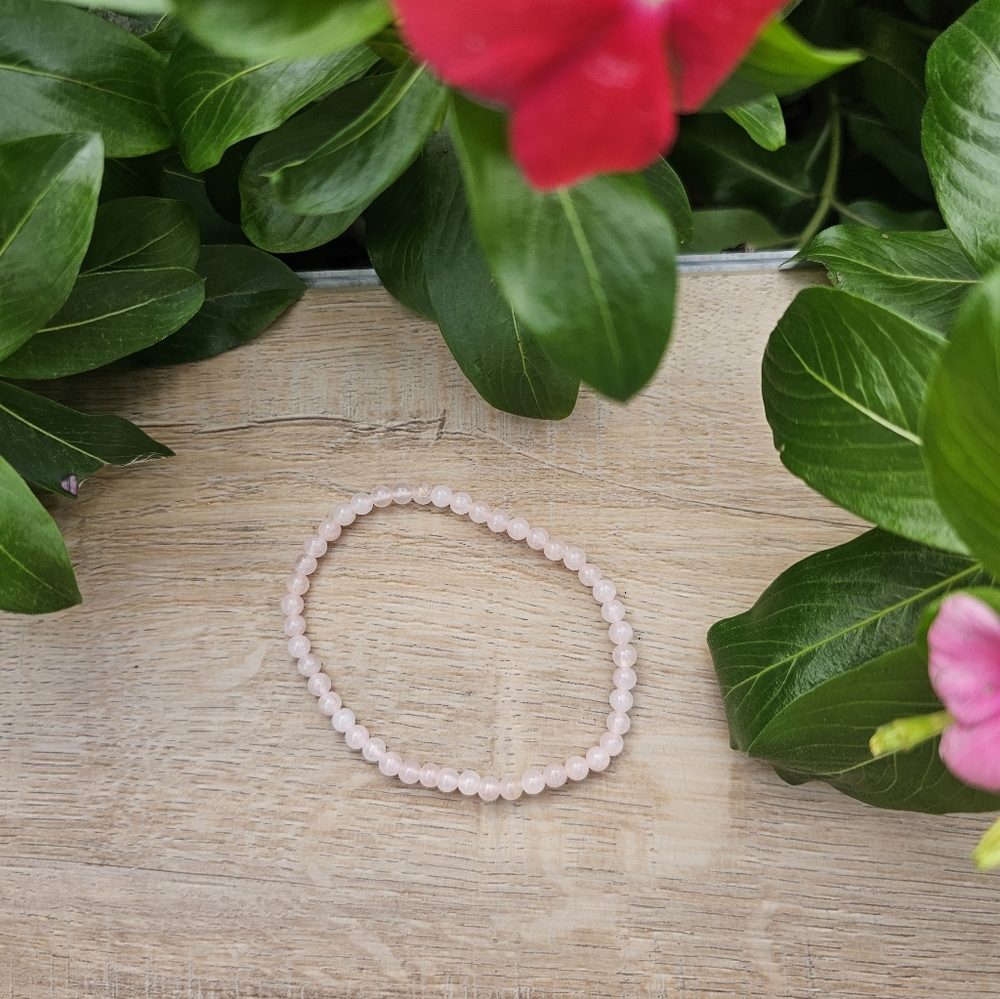 Rose Quartz Beaded Bracelet 4mm